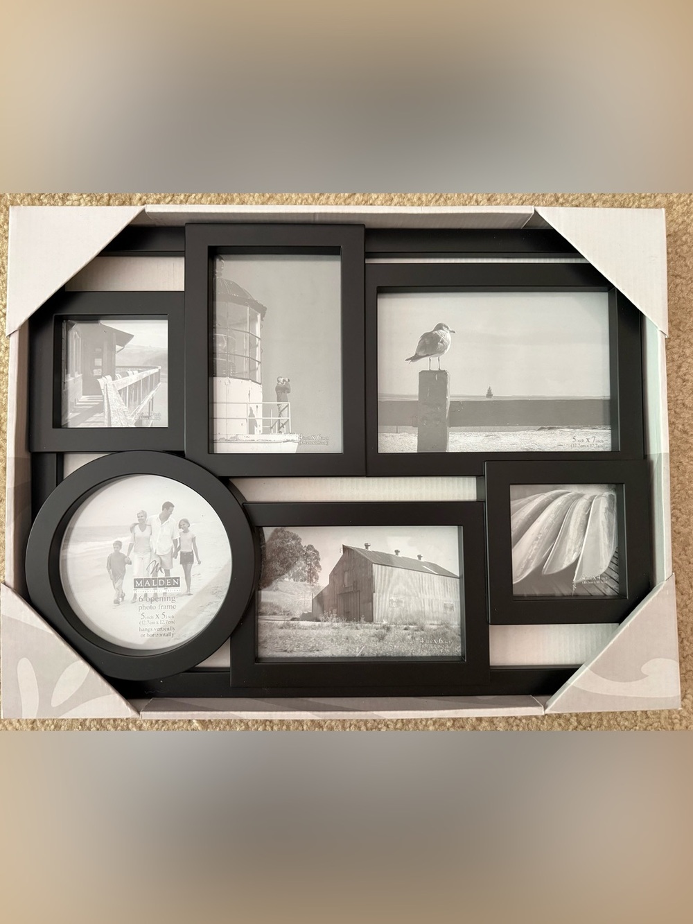 Malden Black 6 opening collage Photo Frame